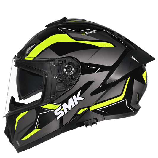 SMK Typhoon Azonix Gloss Black Grey Yellow (GL264) Helmet SMK