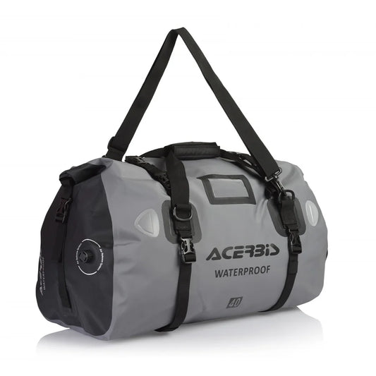 Acerbis Horizont X-Water Bag 40 Litre - Waterproof | Abrasion Resistant | Flexible | Universal Bike Fastening & Shoulder Strap | Black/Grey Color