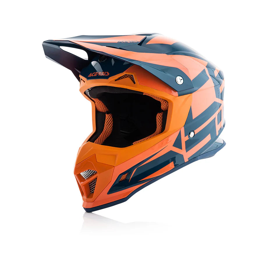 Acerbis Profile 4 Off-Road Riding Helmet: Adjustable Sunpeak | DualFlow Ventilation | Hypoallergenic Lining | ECE/ISI/DOT Certified - Blue Orange
