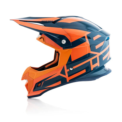 Acerbis Profile 4 Off-Road Riding Helmet: Adjustable Sunpeak | DualFlow Ventilation | Hypoallergenic Lining | ECE/ISI/DOT Certified - Blue Orange