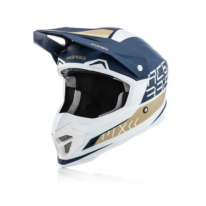 Acerbis Profile 4 Off-Road Riding Helmet: Adjustable Sunpeak | DualFlow Ventilation | Hypoallergenic Lining | ECE/ISI/DOT Certified - White Blue