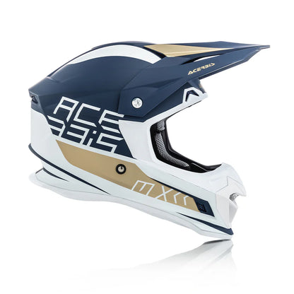 Acerbis Profile 4 Off-Road Riding Helmet: Adjustable Sunpeak | DualFlow Ventilation | Hypoallergenic Lining | ECE/ISI/DOT Certified - White Blue