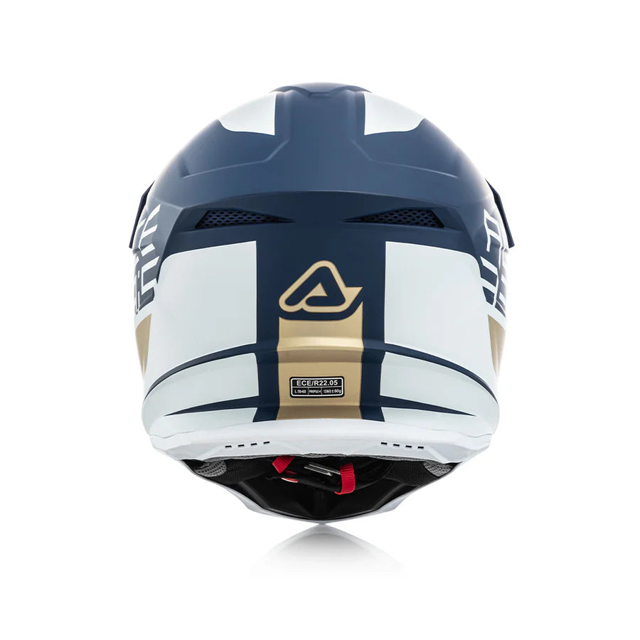 Acerbis Profile 4 Off-Road Riding Helmet: Adjustable Sunpeak | DualFlow Ventilation | Hypoallergenic Lining | ECE/ISI/DOT Certified - White Blue