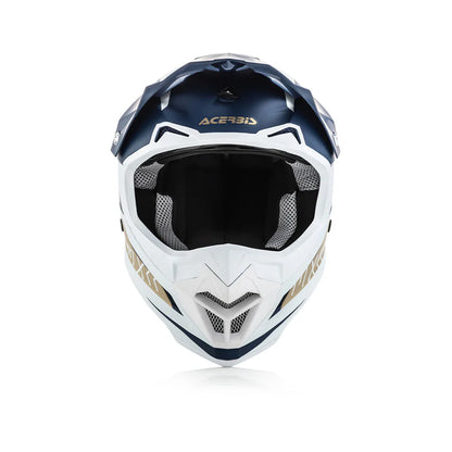 Acerbis Profile 4 Off-Road Riding Helmet: Adjustable Sunpeak | DualFlow Ventilation | Hypoallergenic Lining | ECE/ISI/DOT Certified - White Blue