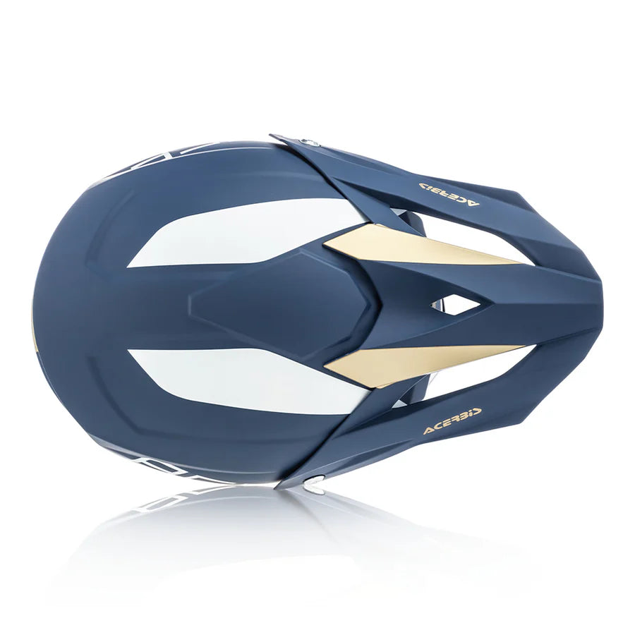 Acerbis Profile 4 Off-Road Riding Helmet: Adjustable Sunpeak | DualFlow Ventilation | Hypoallergenic Lining | ECE/ISI/DOT Certified - White Blue