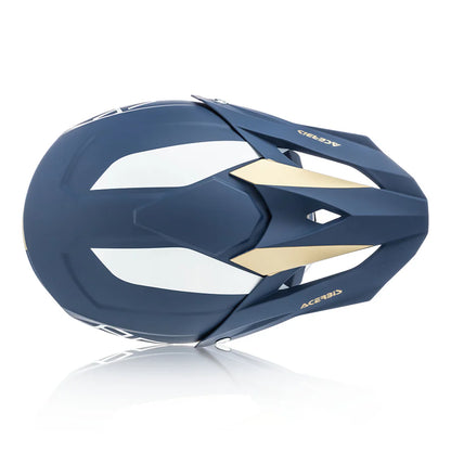 Acerbis Profile 4 Off-Road Riding Helmet: Adjustable Sunpeak | DualFlow Ventilation | Hypoallergenic Lining | ECE/ISI/DOT Certified - White Blue