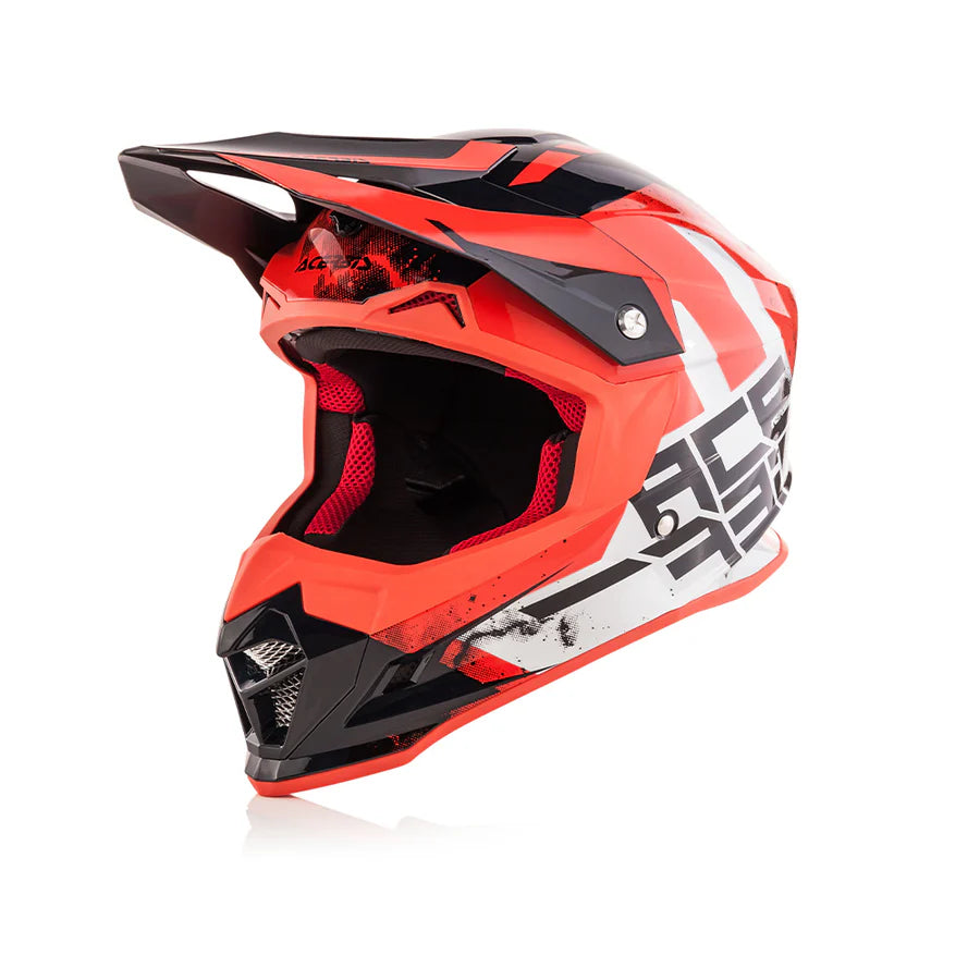 Acerbis Profile 4 Off-Road Riding Helmet: Adjustable Sunpeak | DualFlow Ventilation | Hypoallergenic Lining | ECE/ISI/DOT Certified - White Red