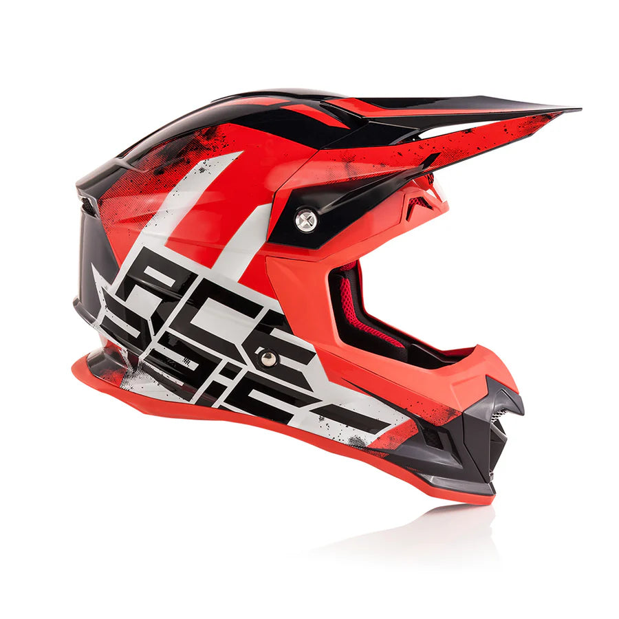 Acerbis Profile 4 Off-Road Riding Helmet: Adjustable Sunpeak | DualFlow Ventilation | Hypoallergenic Lining | ECE/ISI/DOT Certified - White Red