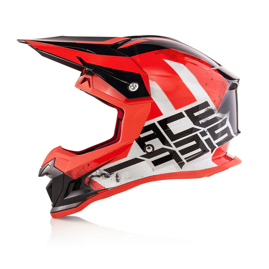 Acerbis Profile 4 Off-Road Riding Helmet: Adjustable Sunpeak | DualFlow Ventilation | Hypoallergenic Lining | ECE/ISI/DOT Certified - White Red