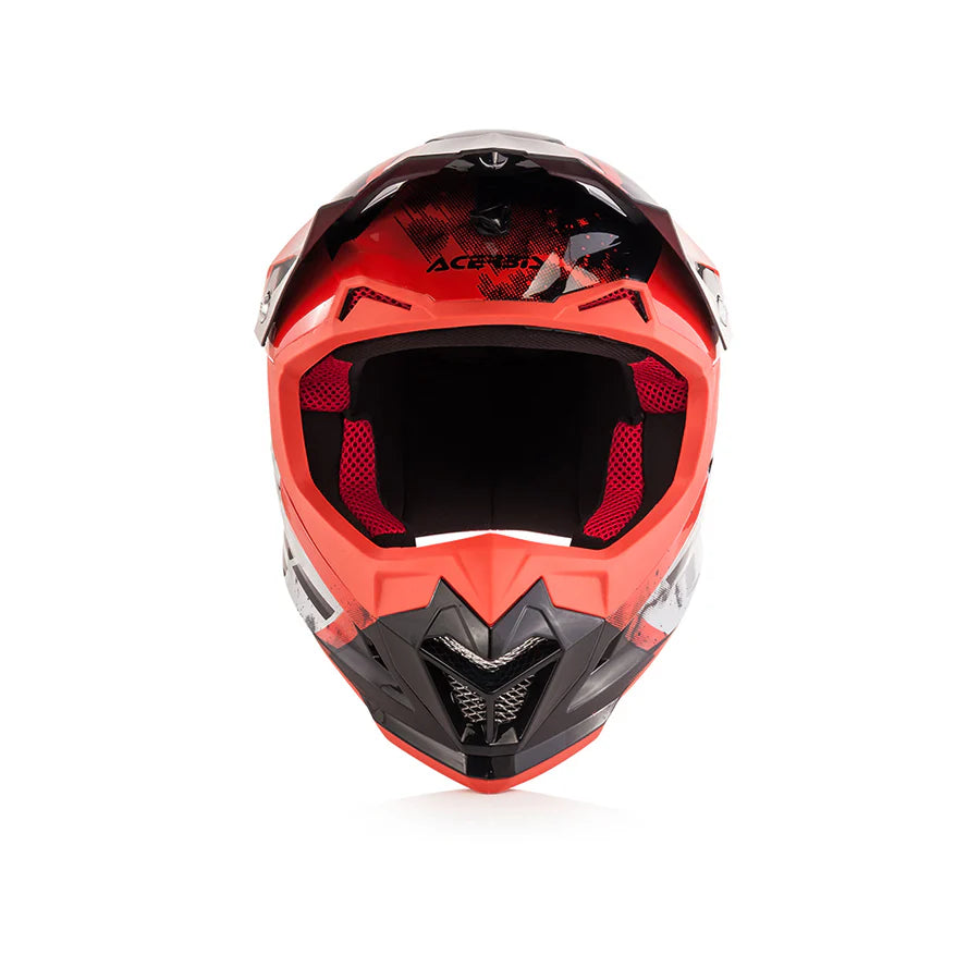 Acerbis Profile 4 Off-Road Riding Helmet: Adjustable Sunpeak | DualFlow Ventilation | Hypoallergenic Lining | ECE/ISI/DOT Certified - White Red
