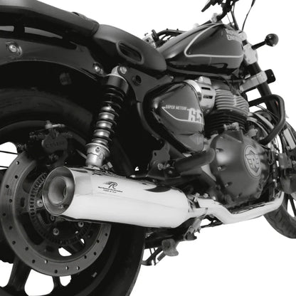 Royal Enfiled Super Meteor 650 Red Rooster Performance Astral Polish Exhaust