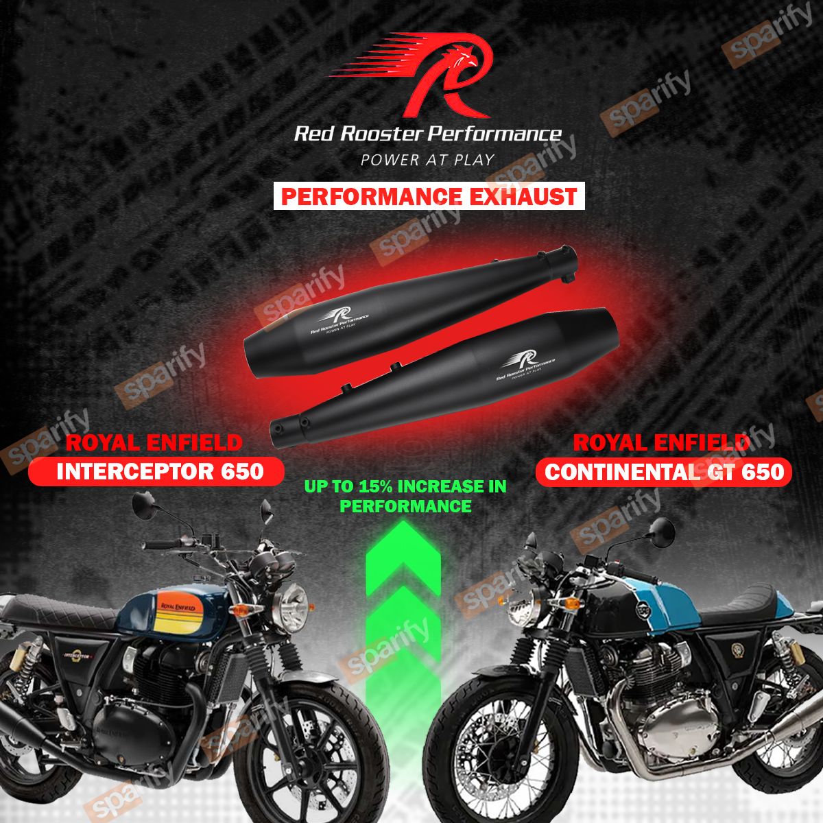 Moto Corp Royal Enfield Continental Gt 650 Silencer Red Rooster