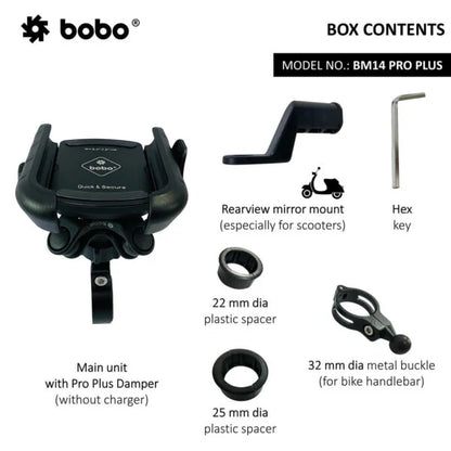 BOBO BM14 PRO PLUS Anti-Vibration Phone Holder with Quick Release