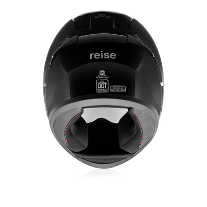 Reise Helden Full Face Riding Helmet | ISI/DOT/ECE Certified | European Design | Bluetooth Ready | Polycarbonate Shell -  Black Gloss