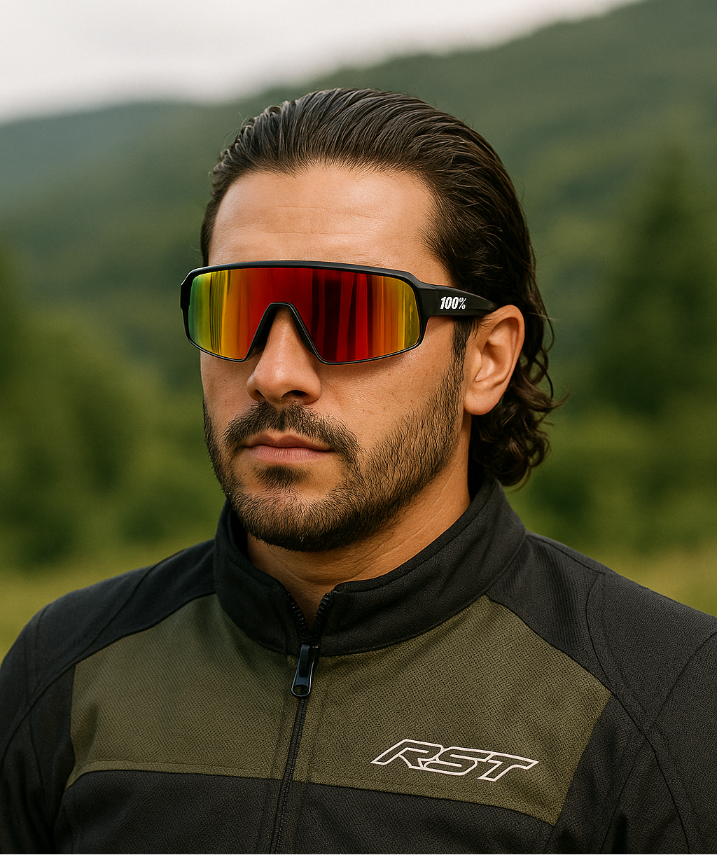 100% Aerocraft performance sunglass - Sport and Cycling Eyewear include Extra 2 Lens (Shades Red) - 1 YEAR WARRANTY