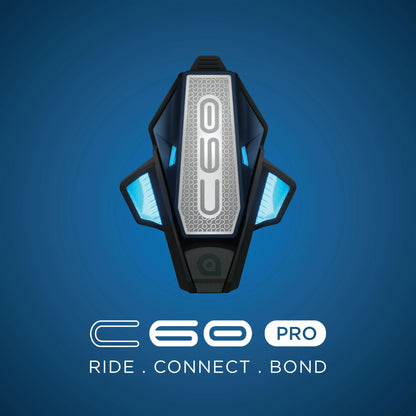 Bluarmor C60 Pro Helmet bluetooth Intercom device with ANC, Crash Detection, Direction Indicator, Earphone, GPS Navigation, Hands Free Calling, Integrated Speakers, Light Sensor, Microphone, Motion and Impact Sensors, SOS Sensor, Voice Assist