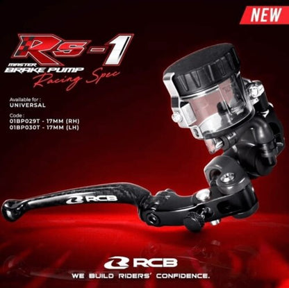 Forged Carbon Fiber  RCB Master Brake Pump  Lever RS1 17mm (LH) - Left Hand Side  01BP030T  | Racing Boy Corporation