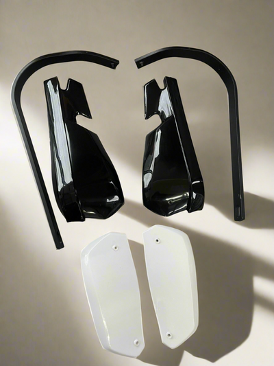 Universal Barkb Hand Guard for All Motorcycles with aluminium brace - Black white