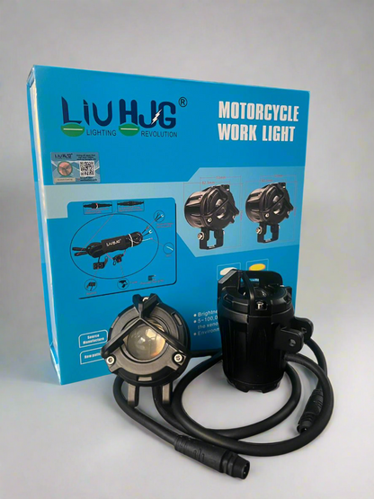 LIU HJG | Original 80W (Mini Mercedes Y Lens Ultra Wide LED Fog Lights – Dual Color White/Yellow, Pair with Harness, Switch and Flasher (pack of 2)