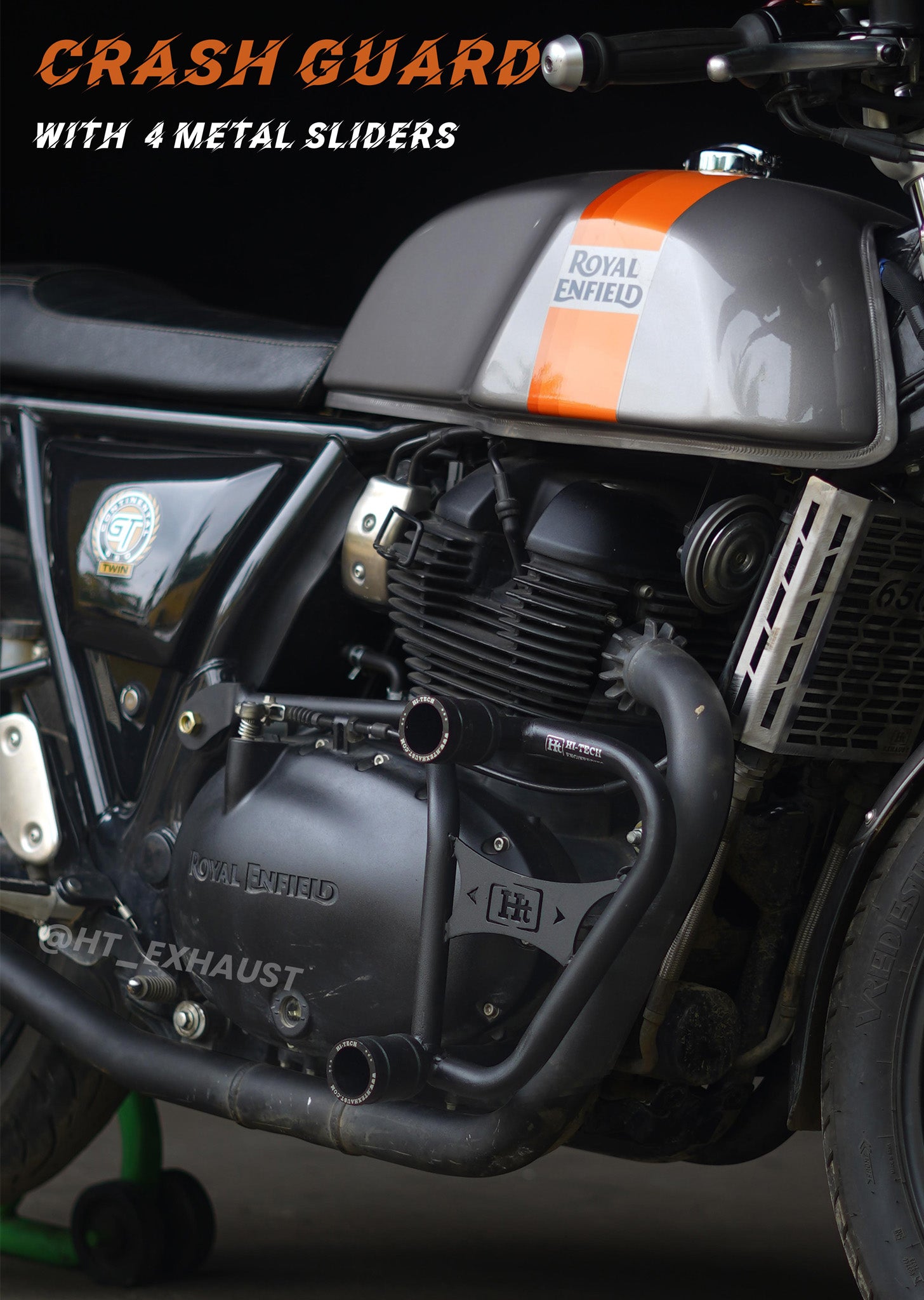 Crash Guard with RE metal Slider for Interceptor 650 & continental GT ...