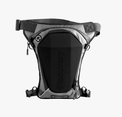 Carbonado Turtle x Discovery Unisex Wasit Bag, Strap to Leg or Hip, for Motorcycling, Outdoor, Hiking, Adventure & Travel, Weatherproof Construction - BLACK