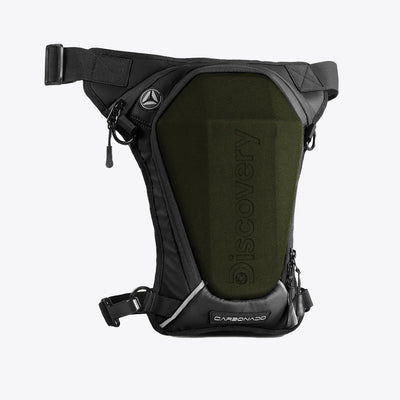 Carbonado Turtle x Discovery Unisex Wasit Bag, Strap to Leg or Hip, for Motorcycling, Outdoor, Hiking, Adventure & Travel, Weatherproof Construction - Green