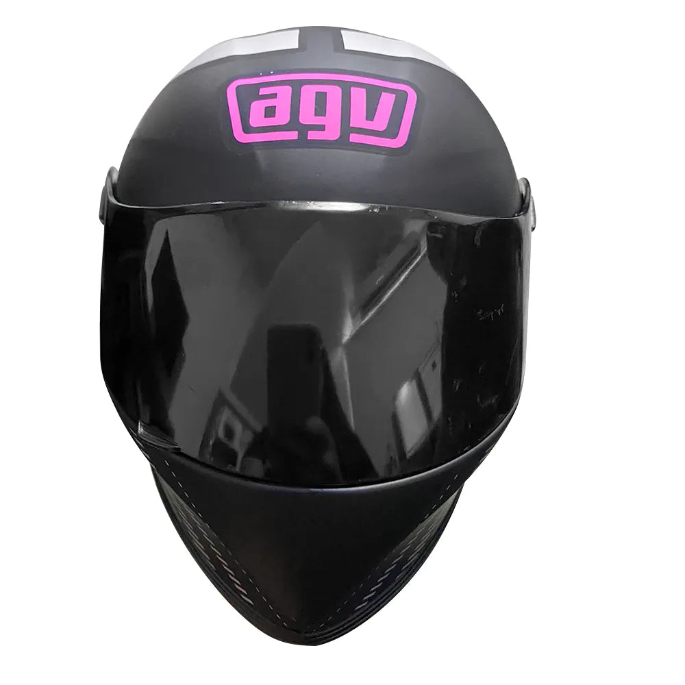 agv helmet pink AGV Black Fuchsia Creative Motorcycle Miniature helmet black pink grey – SPARIFY