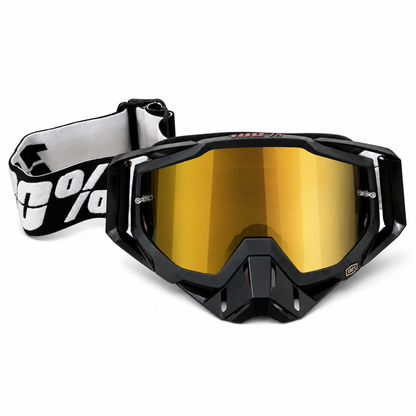 100% | Motocross & mountain biking Goggles |Black with gold tinted- 1 YEAR WARRANTY