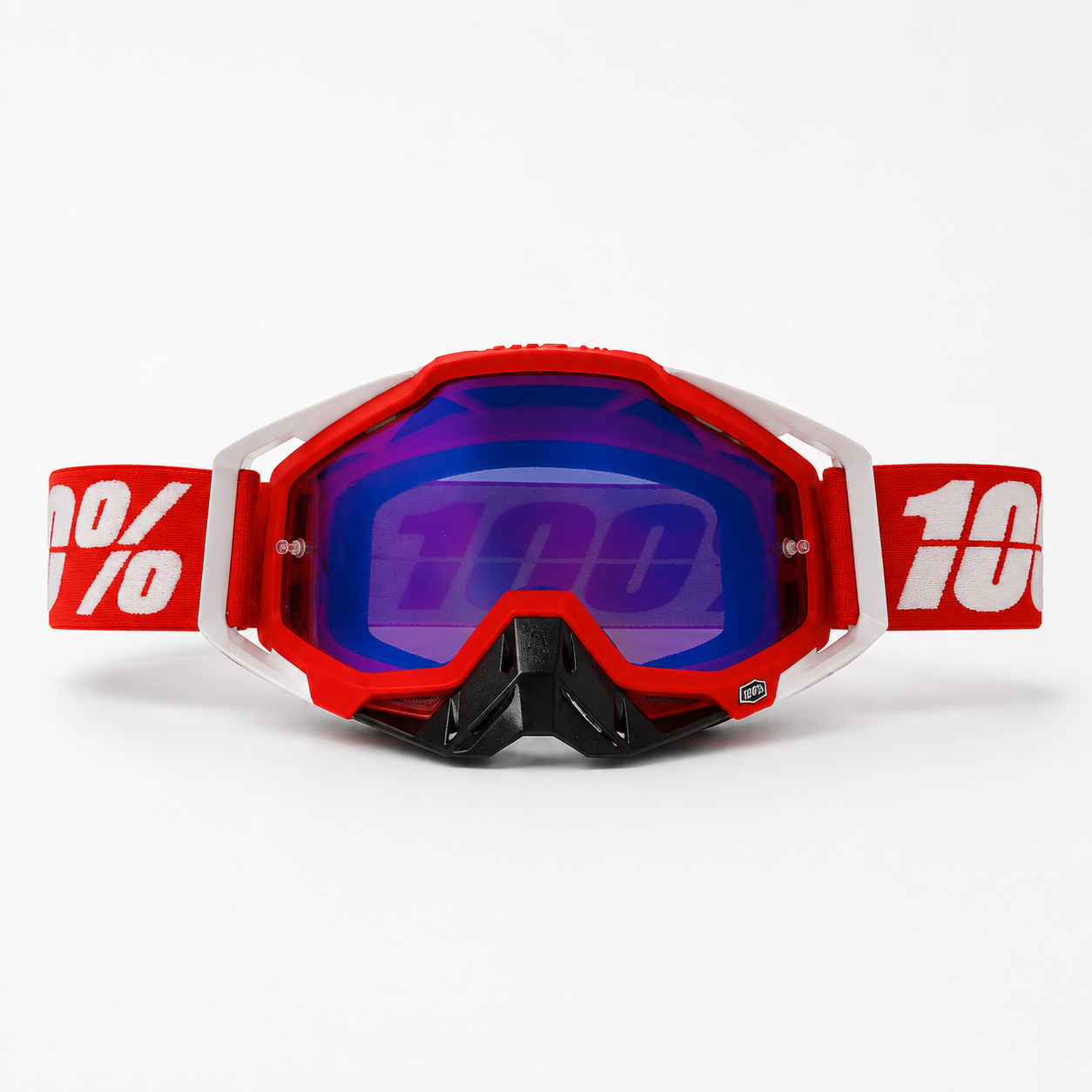 100% | Motocross & mountain biking Goggles | RED WHITE BLUE  TINT - 1 YEAR WARRANTY