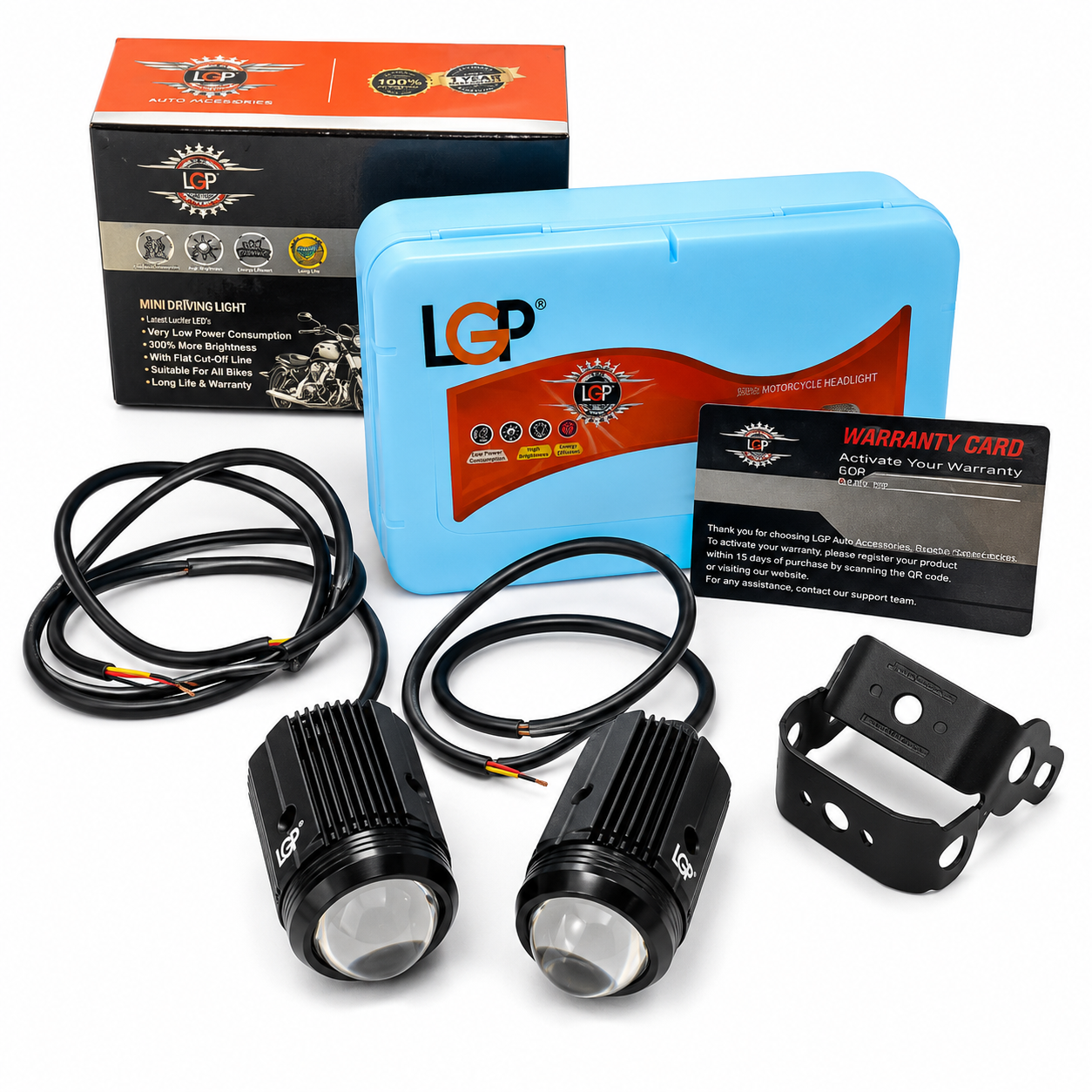 Mini Driving Fog Lights 40W Dual Colour For universal Motorcycle/Scooters/Cars/Jeeps - 1 year warranty - LGP