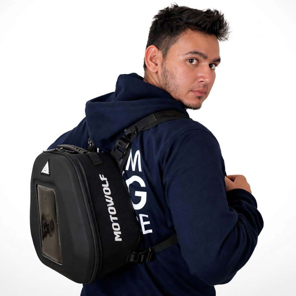 MOTOWOLF Motorcycle Fuel tank Bag MDL0702 | Waterproof | Antislip | For All Motorcycles  - BLACK