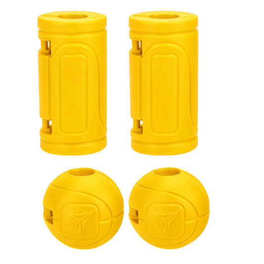 PROTEK COMBO YELLOW - MOTOWOLF PB1 | 22mm | Universal Bumper Protective Guard | Silicone | with Cable Ties | Anti-Collision Anti-Scratch | Motorcycle Bumper Block - Ball Shape and Cylinder ( PACK OF 4 )