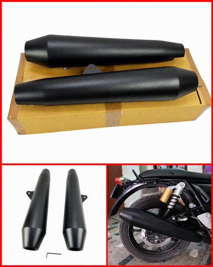 AEW TE 102 | INTERCEPTOR / CONTINENTAL GT 650 MEGAPHONE FOR INTERCEPTOR/GT 650 TE 102 STAINLESS STEEL 304 MATTE BLACK - With DB Killers