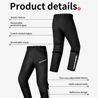 MOTOWOLF TM5 Motorcycle Riding Pants for Men | CE Level 1 Armoured Riding Pants with Knee & Hip Protectors | Breathable Mesh Touring Pants | Black