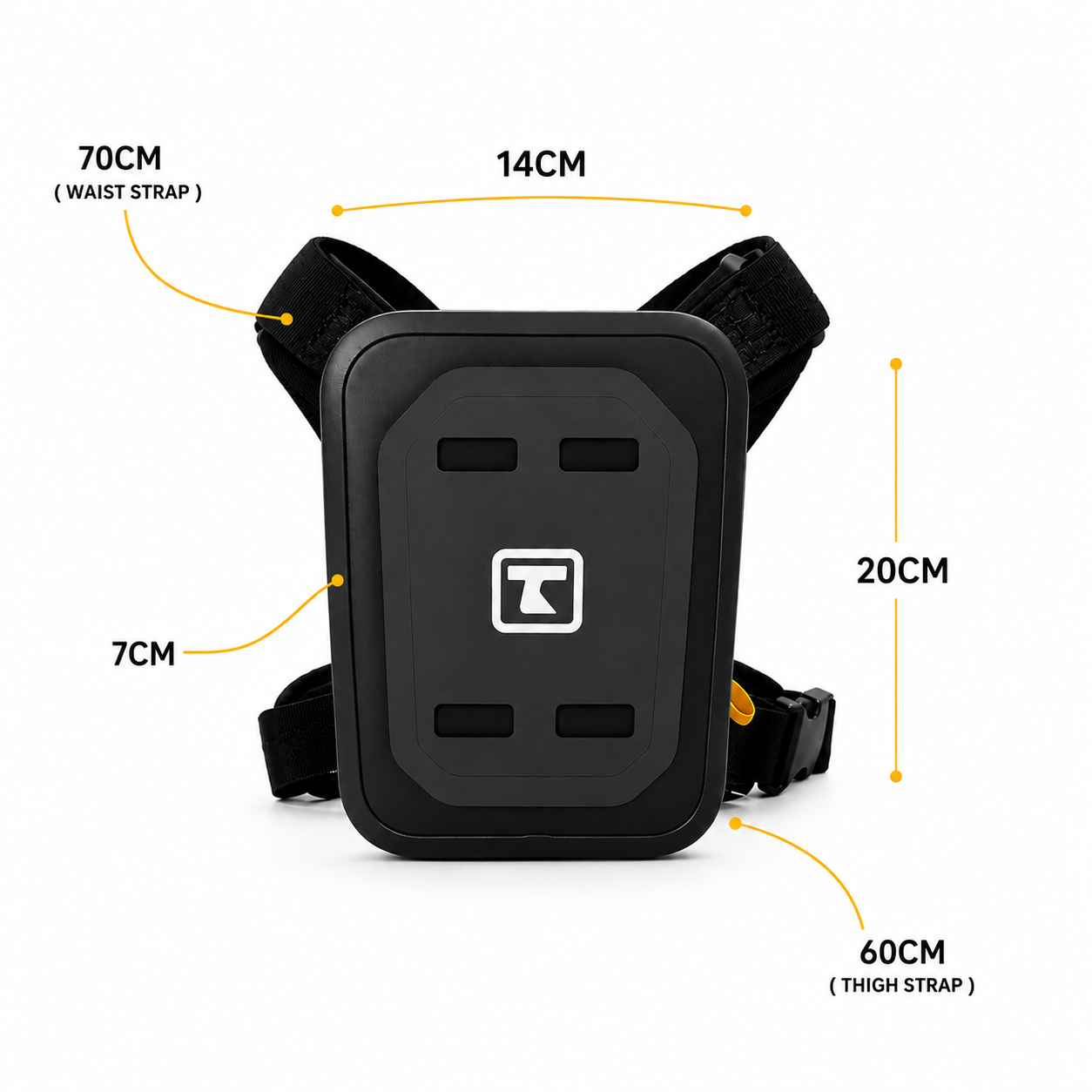 TAANC WP Waterproof Motorcycle Thigh Bag / – TPU Riding Leg Bag for Adventure Touring, Hiking & Travel – Black