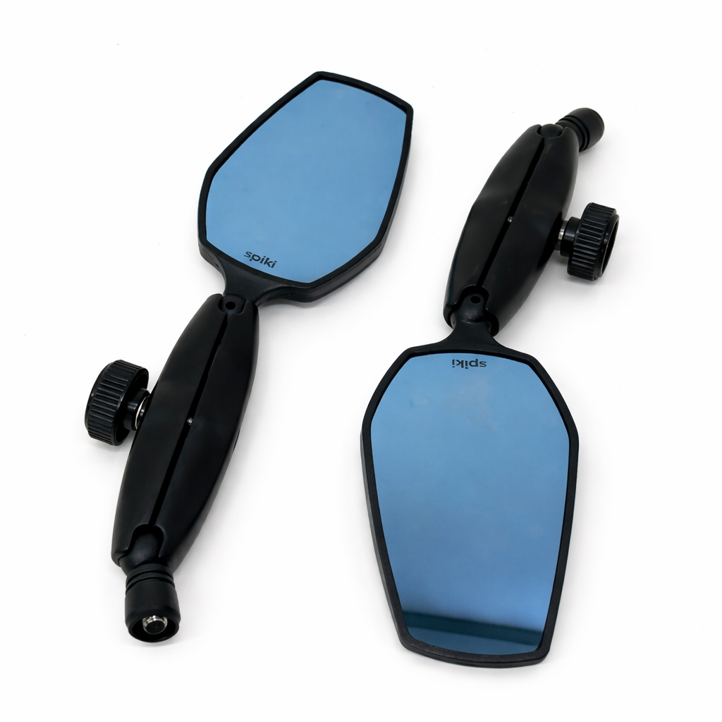 SPIKI ( NOMAD SERIES ) Adventure 4.0 Motorcycle Mirrors | Dino-Lock Adjustment | 360° Rotatable Universal Side Mirrors for Road & Off-Road Riding ( UPGRADED )