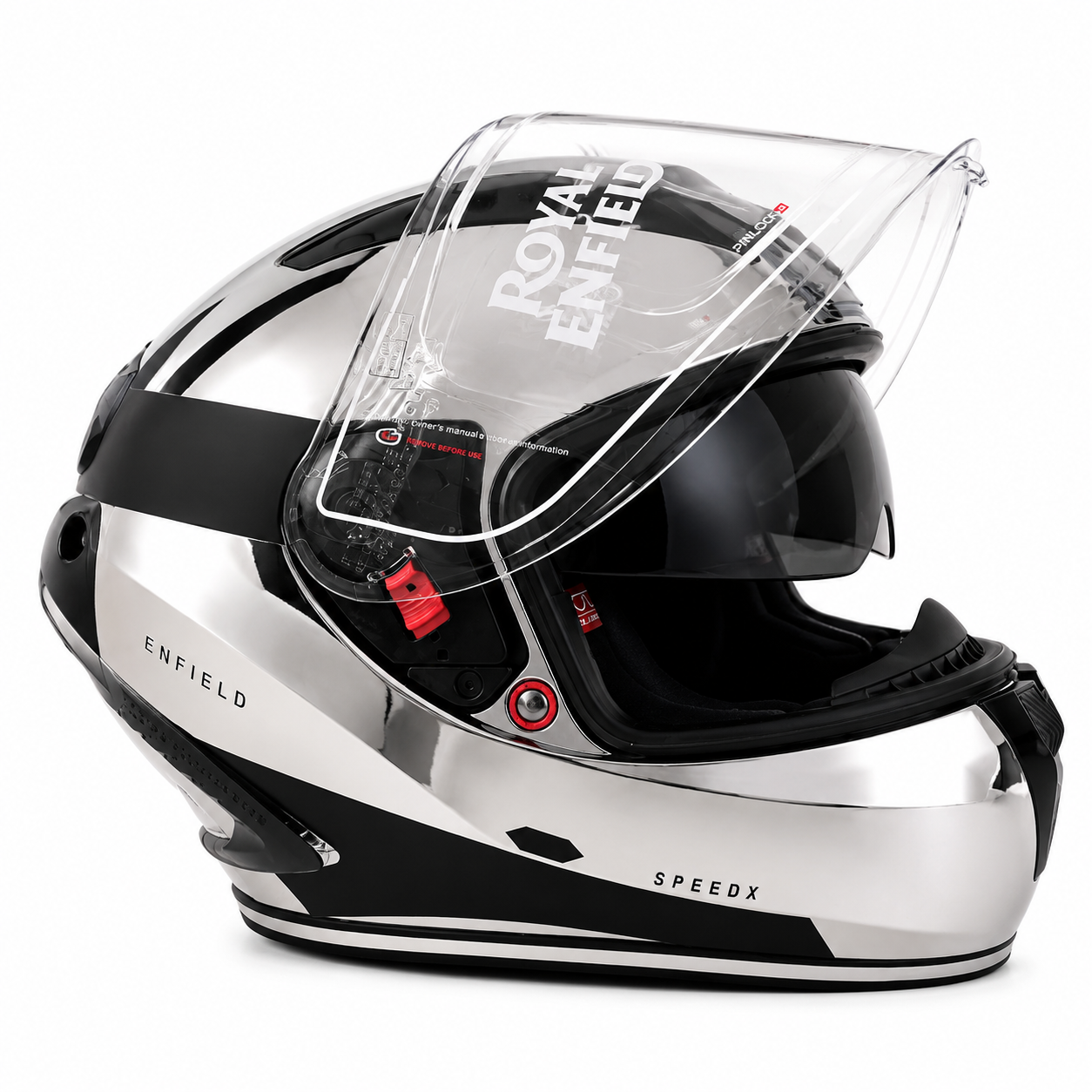 ROYAL ENFIELD CHROME SPEEDX FULL FACE BLITZ HELMET