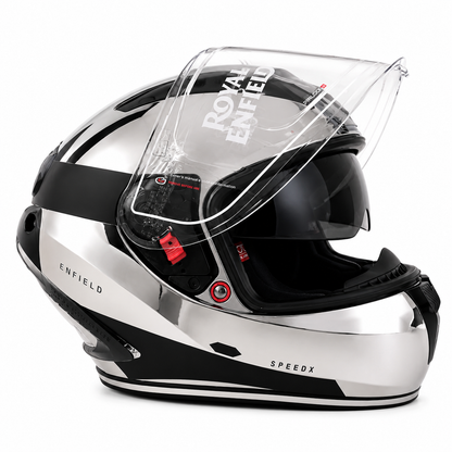ROYAL ENFIELD CHROME SPEEDX FULL FACE BLITZ HELMET