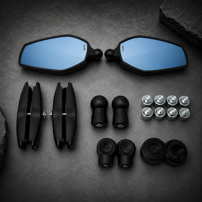 SPIKI ( NOMAD SERIES ) Adventure 4.0 Motorcycle Mirrors | Dino-Lock Adjustment | 360° Rotatable Universal Side Mirrors for Road & Off-Road Riding ( UPGRADED )