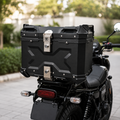 TAANC CORE Top Box Stealth Black - 45L | Aluminium X Type Motorcycle Storage Box