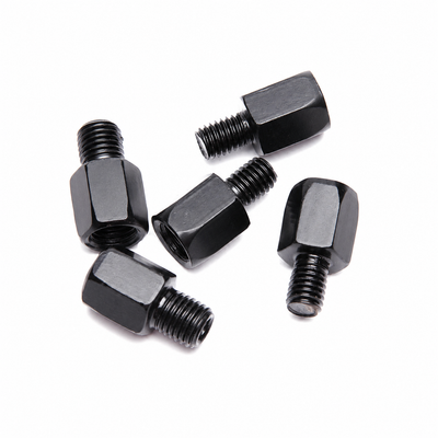 10-8/10mm Motorcycle Rearview Mirror Screw Thread Adapter Conversion Bolt Black ( PACK OF 5 )