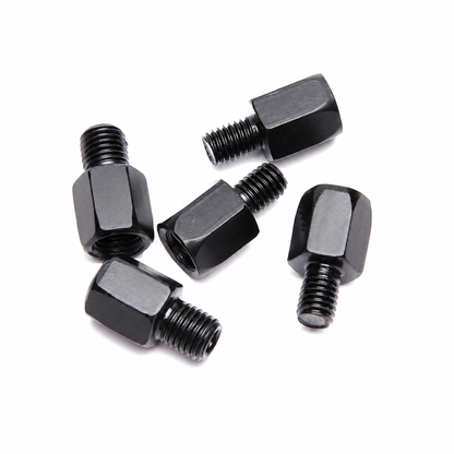 10-8/10mm Motorcycle Rearview Mirror Screw Thread Adapter Conversion Bolt Black ( PACK OF 5 )
