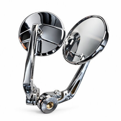 BAR END SIDE MIRRORS – CHROME SET OF -2 (ROYAL ENFIELD) COMPATIBLE FOR GT 650 / INTERCEPTOR 650 / HUNTER 350 / SUPER METEOR 650 / CLASSIC 350 / REBORN / METEOR 350