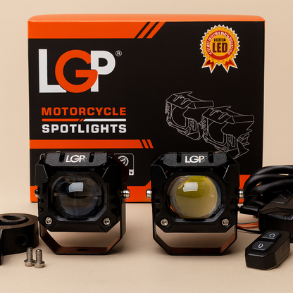 DK 260 SPOTLIGHTS  | White/Yellow | with wiring harness and wireless button switch | 60W | 18 months warranty | Universal for cars and motorcycles | LGP