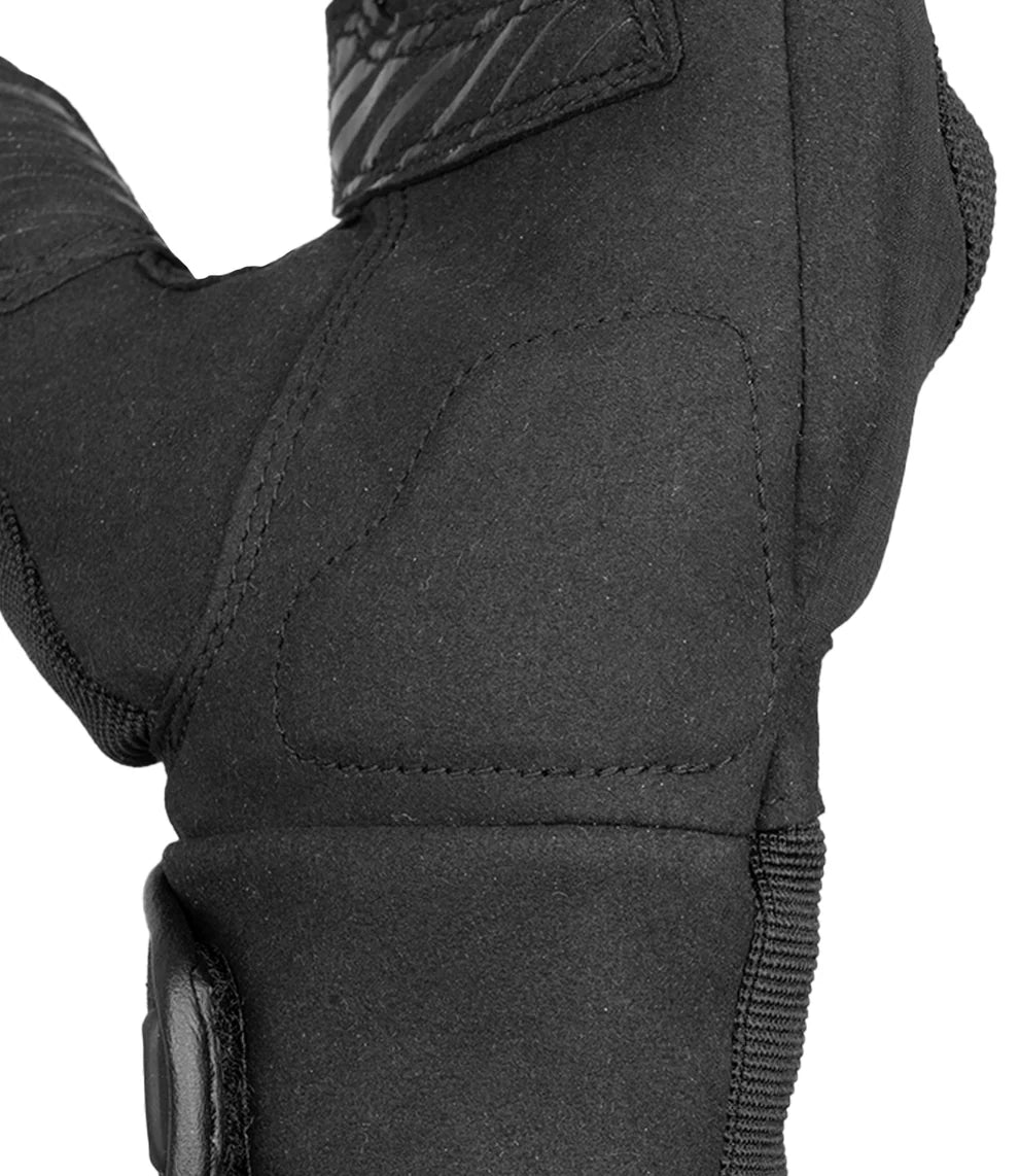 Cramster ( By RYNOX ) Flux WP Gloves - Cuff Length Motorcycle Riding Waterproof Gloves | Impact Protection | Abrasion Resistance - Black