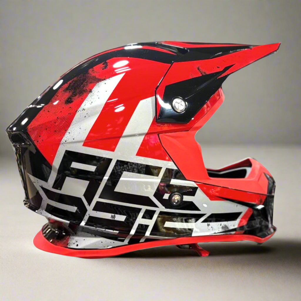 Acerbis Profile 4 Off-Road Riding Helmet: Adjustable Sunpeak | DualFlow Ventilation | Hypoallergenic Lining | ECE/ISI/DOT Certified - White Red