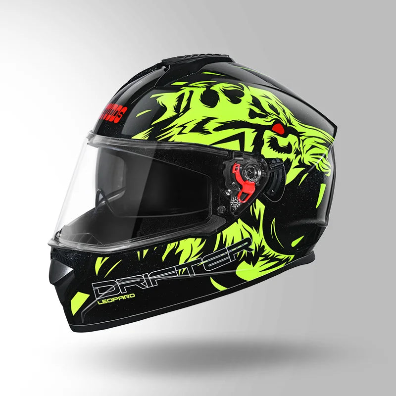 STUDDS DRIFTER LEOPARD D2 HELMET - MATT BLACK YELLOW