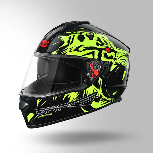 STUDDS DRIFTER LEOPARD D2 HELMET - MATT BLACK YELLOW