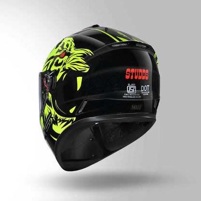 STUDDS DRIFTER LEOPARD D2 HELMET - MATT BLACK YELLOW