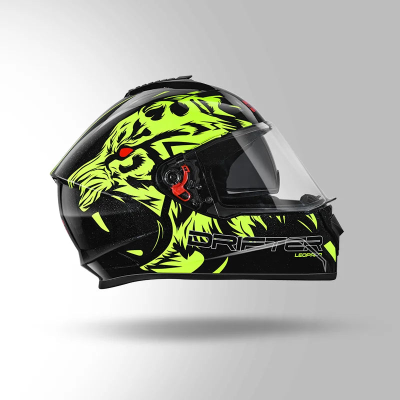 STUDDS DRIFTER LEOPARD D2 HELMET - MATT BLACK YELLOW